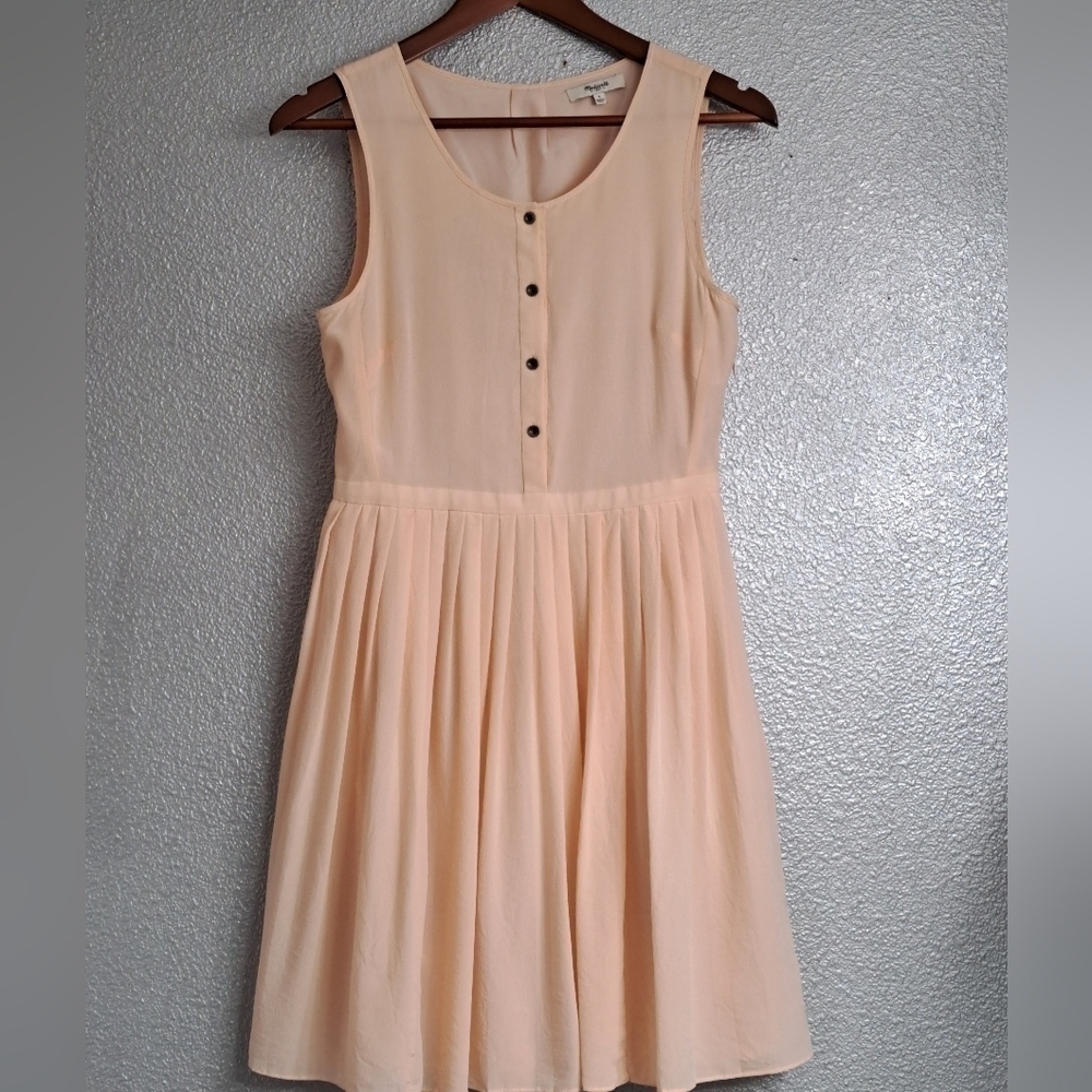 Madewell 100% Silk Peach Mini Dress Size 4